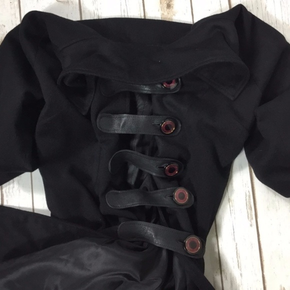 Black Cashmere Designer Coat Goth Steampunk Linden - Picture 4 of 8